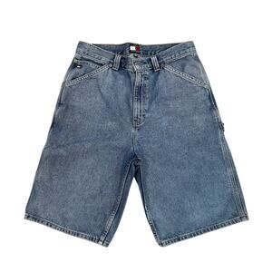 Vtg Tommy Hilfiger Jeans Men's size 20 Shorts 90s Baggy‎ long Big Flag patch EUC